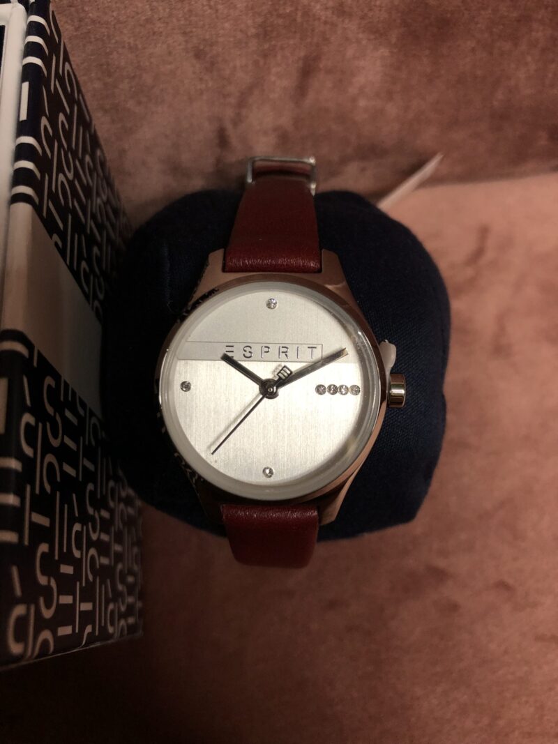 Esprit bordó/ezüst női bőr óra