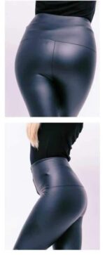 Fűzős derekú bőr legging