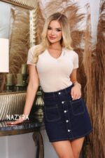 nazyra farmerszoknya szoknya farmer gombos elasztikus rugalmas