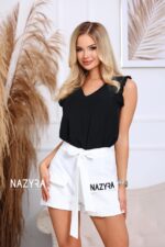 nazyra rövidnadrág hideg selyem 3 d írás fehér fekete megkötős kényelmes