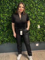 Rebi egyenes szárú műbőr nadrág