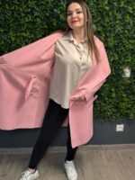 uplander kabat rozsaszin pink puder fekete 1 2 meret gyapju kabatka tavaszi oszi