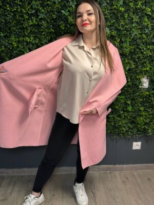 uplander kabat rozsaszin pink puder fekete 1 2 meret gyapju kabatka tavaszi oszi
