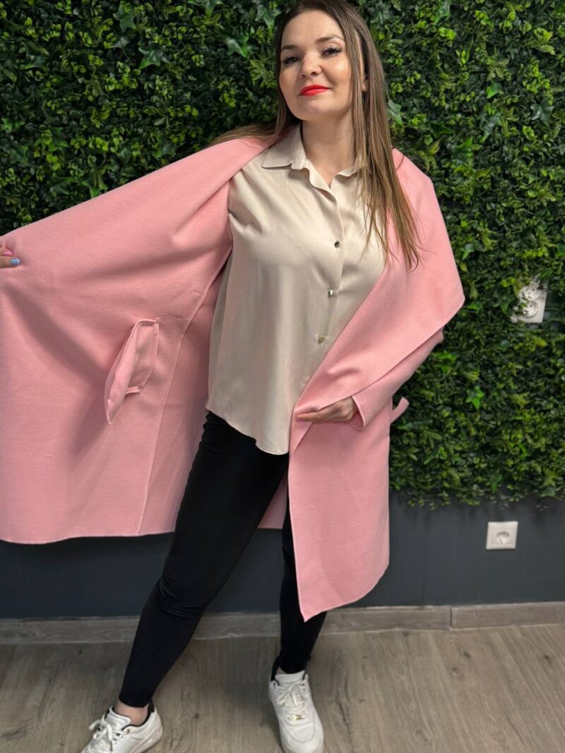 uplander kabat rozsaszin pink puder fekete 1 2 meret gyapju kabatka tavaszi oszi