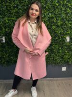 uplander kabat rozsaszin pink puder fekete 1 2 meret gyapju kabatka tavaszi oszi