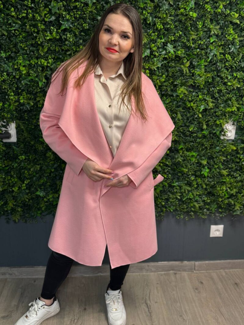 uplander kabat rozsaszin pink puder fekete 1 2 meret gyapju kabatka tavaszi oszi