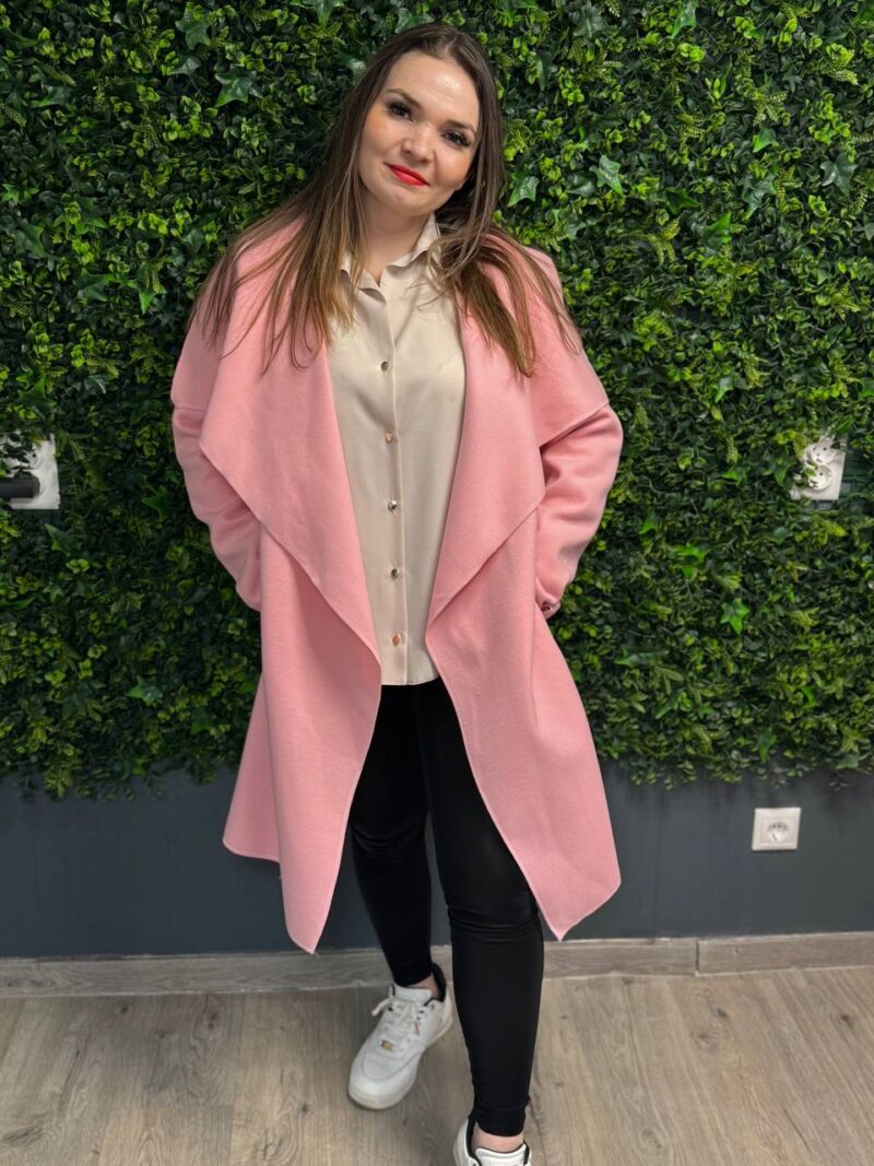 uplander kabat rozsaszin pink puder fekete 1 2 meret gyapju kabatka tavaszi oszi