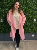 uplander kabat rozsaszin pink puder fekete 1 2 meret gyapju kabatka tavaszi oszi