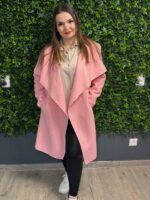 uplander kabat rozsaszin pink puder fekete 1 2 meret gyapju kabatka tavaszi oszi