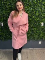 uplander kabat rozsaszin pink puder fekete 1 2 meret gyapju kabatka tavaszi oszi