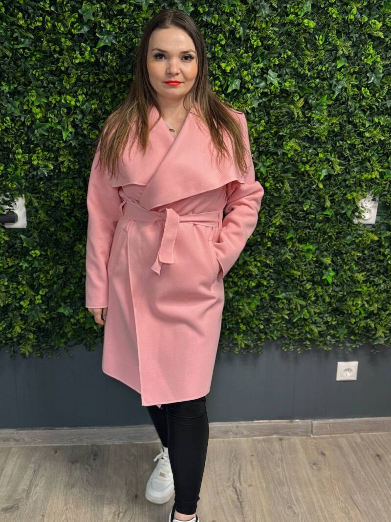 uplander kabat rozsaszin pink puder fekete 1 2 meret gyapju kabatka tavaszi oszi