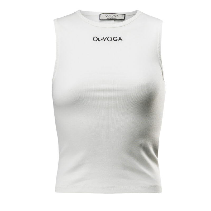 olavoga lombi top fekete feher xs s ujjatlan letisztult rovid fazon