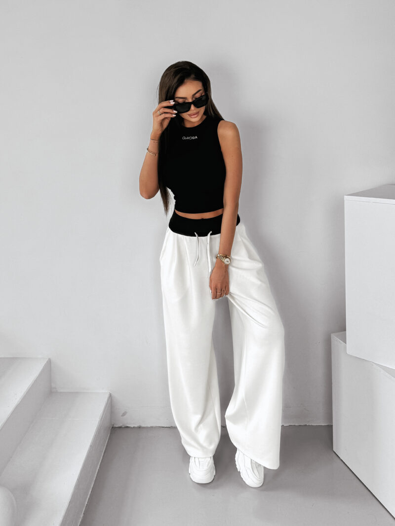 olavoga lombi top fekete feher xs s ujjatlan letisztult rovid fazon