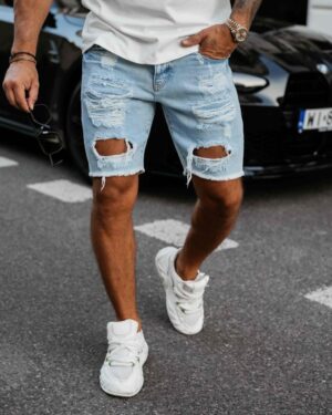 olavoga ferfi truefit rovidnadrag farmer nadrag short szaggatott