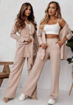 moon bella bezs szett kosztum egyuttes zako es nadrag trapez nadrag