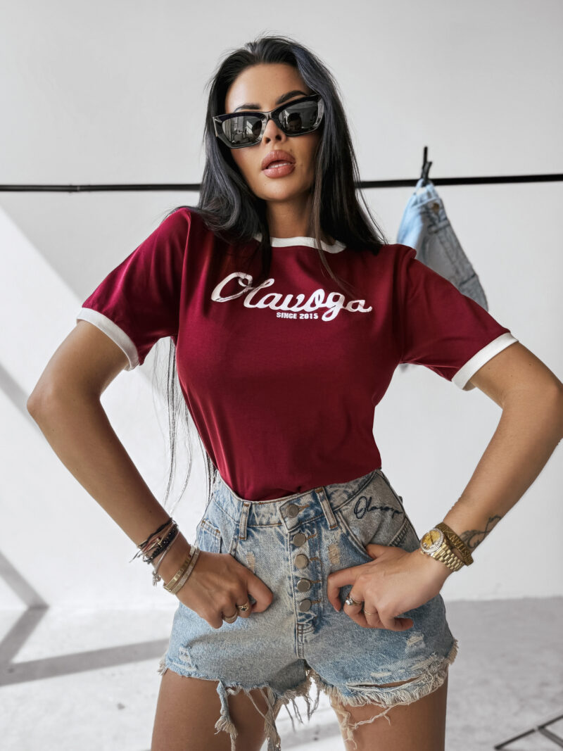 Olavoga Aven rovid ujju polo m bordo