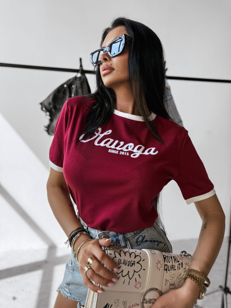 Olavoga Aven rovid ujju polo m bordo