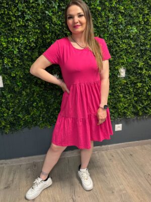 amidala pink kek kiraly kek fekete tengerkek szinu fodros pamut ruha s m l xl xxl meretben sportosan elegans