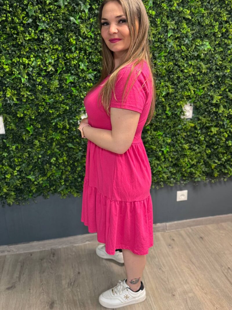 amidala pink kek kiraly kek fekete tengerkek szinu fodros pamut ruha s m l xl xxl meretben sportosan elegans